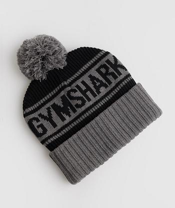 Dámské Klobouky Gymshark Pom Beanie Černé Šedé | CZ 4203SGL
